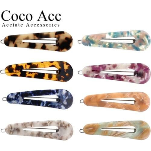 Hollow out tear drop tortoise shell Acetic acid hairgrip side clamp clasp clips accessories