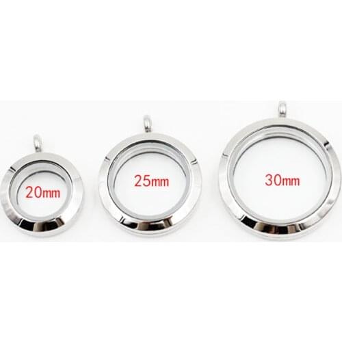 10pcs/lot Locket Pendant wholesale! 30mm/25mm/20mm Screw Stainless Steel Floating Locket Floating Charms Memory Glass Locket