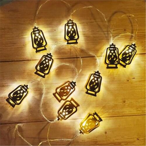 10led Lattern String Light Golden Led Battery Light Room Decor Accessories Festival Decoration