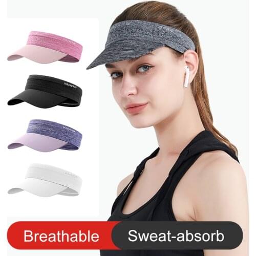2021 Fashion Women Sun Protection Elastic Yoga Cycling Headband Sports Empty Top Baseball Cap Lightweight Beach Sun Visor Hat