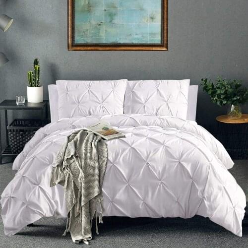 Premium White Bedding Set Luxury Egyptian Cotton Soft Duvet Cover Set Family Size Queen King Duvet Cover and Pillowcase 3Pcs