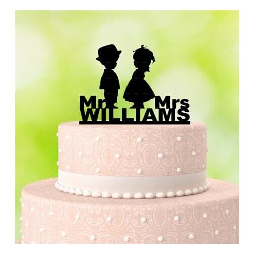 Acrylic Marriage Personalized wedding Cake Toppers MR-MRS kids love couples custom bride groom names party decorations