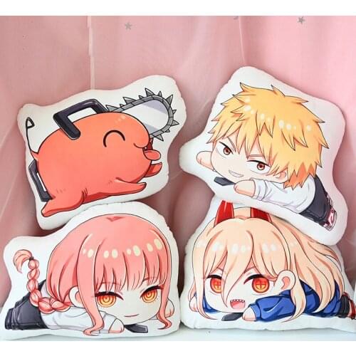 Anime Chainsaw Man Pochita Makima Hayakawa Aki Double Sided Pattern Plush Stuffed Throw Pillow Cartoon Cushion Toys Xmas Gifts