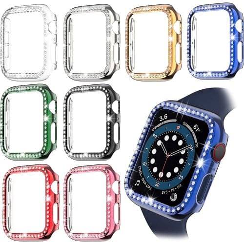 Bling Protector Case for Apple Watch Series 6 5 4 SE 3 2 1 Diamond Protective Bumper Cover for iWatch 38mm 40mm 42mm 44mm
