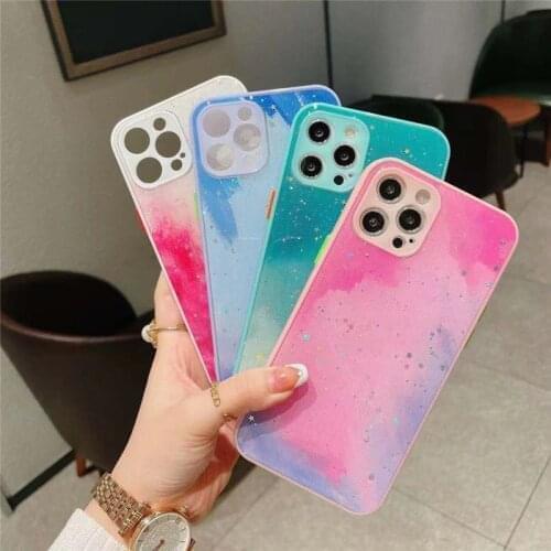 Colorful Glitter Stars Phone Case For iPhone 11 coque Cover For iPhone 12 Pro Max 11 6 plus 7 PLUS 8lus X XS Max XR Cases