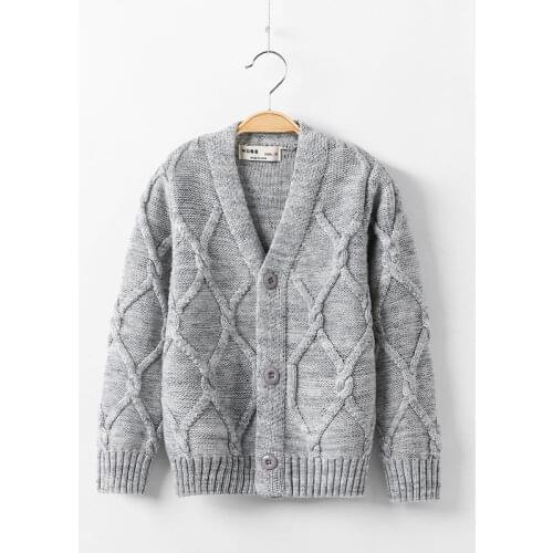 Autumn Boys Knit Cardigan V-neck Button Childrens Clothing Coat Kids Knit Sweaters Girl Knitted Outwear Sweaters