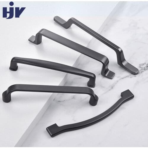 Zinc Alloy Space Grey Furniture Kitchen Handles Metal Wardrobe Pulls Modern Design Drawer Cupboard Handle Door Handle No Black