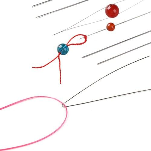 10pcs 2 Sizes Steel Beading Needles Collapsible Embroidery Needle 115mm 76mm