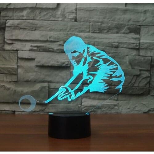 Playing Billiards Pools Snooker 3D Table Lamp 7 Colors Changing Usb LED NightLight Bedroom Decoration USB Novelty Gift