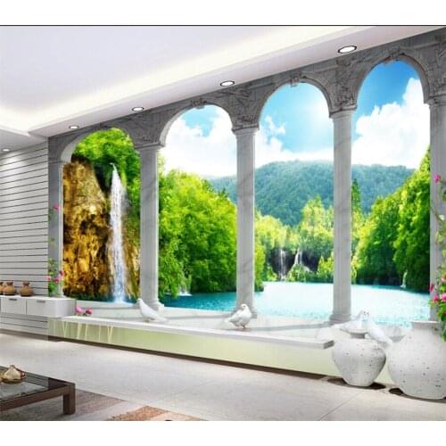 Customized Wallpaper Flowing Water Makes Money 3D Space Mural Sofa Background Wall Living Room Bedroom Decorative Painting обои