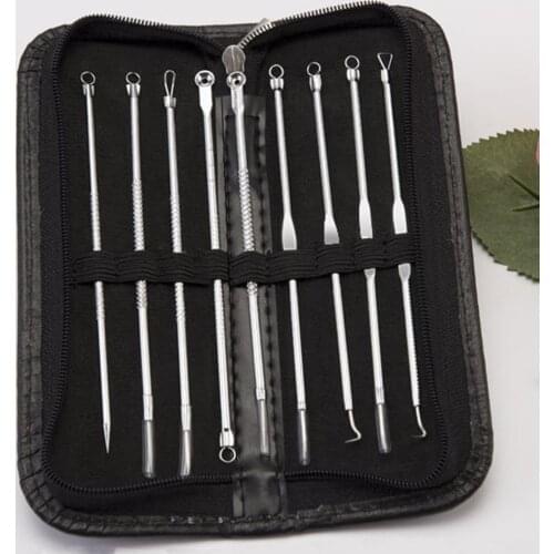 Hot Stainless Steel Blackhead Comedone Acne Blemish Extractor Remover Face Skin Care Pore Cleaner Needles Remove Tool 20set/lot