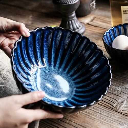 KINGLANG Poke Bowl Wholesale Ceramic Tableware Restaurant Noodle Ramen Bowl