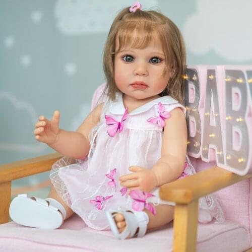 55CM Full Body Silicone Soft Touch Bebe Reborn Princess Girl Doll Lilly Waterproof Bath Toy Handmade Doll Toy Gift Bonecas Bebe