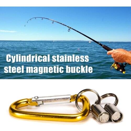 Magnetic Carabiner Magnetic Button Fishing Keychain Hook Supplies Camping Tool Buckle Clip Carabiner Outdoor Snap Fishing L V2A1