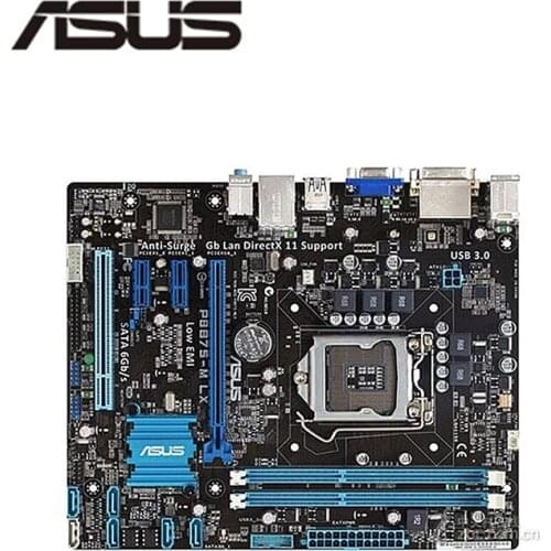 For ASUS P8B75-M LX Computer Motherboard LGA 1155 DDR3 For Intel B75 P8B75 Desktop Mainboard SATA II PCI-E X16 Used