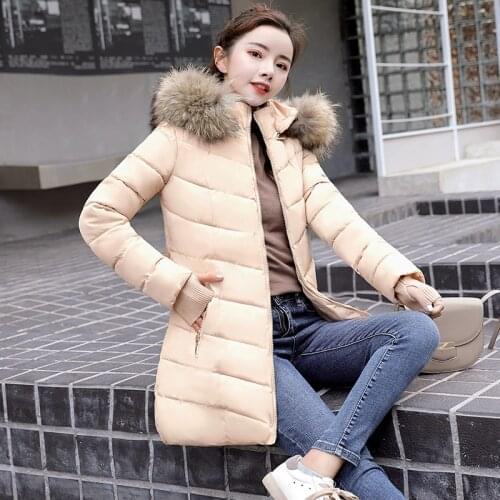 Fashion Winter Jacket Women Plus size 4XL Big Fur Hooded Thick Down Parkas Female Jacket Coat Slim Warm Winter Outwear 2020 New