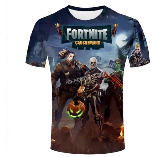 Fortress Night Round Neck T-shirt Fortnites 3D Digital Printing Mens Clothing Game Cartoon Printed Battle Royale for Adult Kid