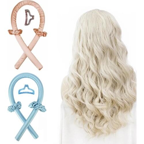 Heatless Curling Rod Headband No Heat Hair Curlers Silk Ribbon Hair Rollers Wave Formers DIY Hair Styling Tools for Women Girls