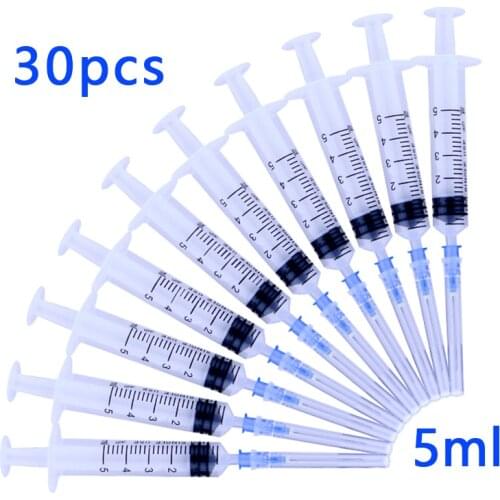 5ml Disposable Plastic Industry Syringe with Needles 5ml sterile Injector, 30pcs