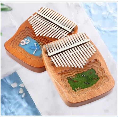 Handmade 3D Mibra 17-Key Kalimba African Peach Wood Thumb Piano|Free Name Engraving|micro landscape decorations