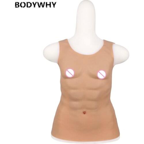 Silicone Fake Chest Abdominal Crossdresser Men Corset Silica Gel Chest Eight Muscle Abdominals Fake Master Equipment Disguised