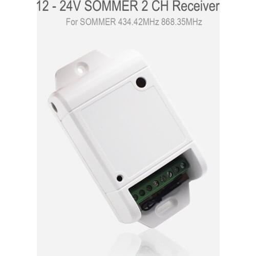 SOMMER garage remote control 868mhz receiver SOMMER TX03-434-4-XP 434.42mhz remote control switch 2ch 12V - 24V AC DC