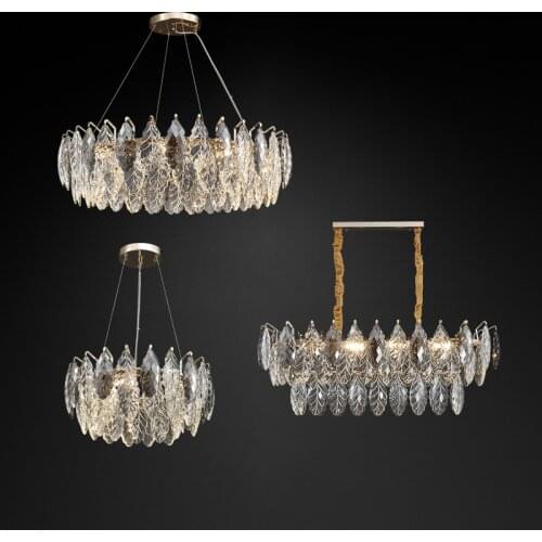 Modern Luxury Crystal Led Pendant Lights Living Dining Room Decor Led Pendant Lamp Bedroom Drop Hanging Light Fixtures Luminaira