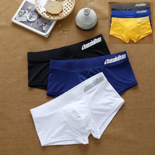 Mens boxer briefs milk silk low waist elastic stereo comfort aussiebum swimwear men underwear swimwear briefs jockstrap