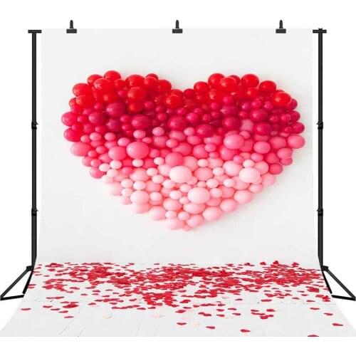 Balloons Love Heart Backdrop Valentines Day Photography Photocall Newborn Kids Birthday Cake Smash Background Photo Studio