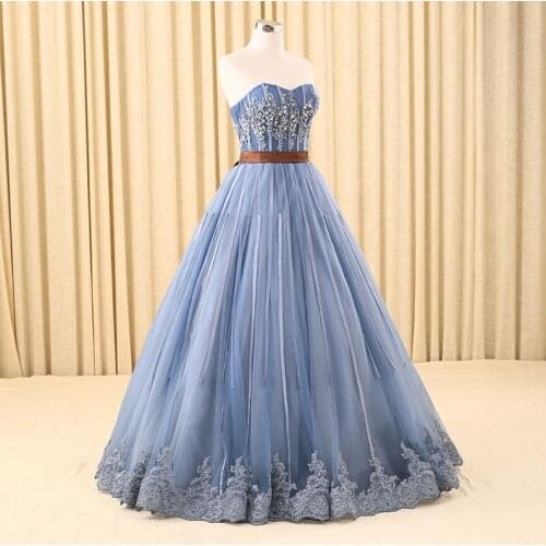 Strapless Tulle Dress For Sweet 16 Sweetheart Neck Ball Gown Puffy Cheap Quinceanera Gowns Lace Appliques Dresses For 15 Anos