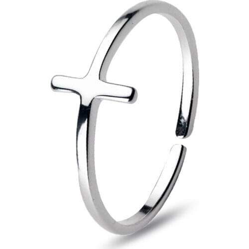 New Arrival 100% 925 Sterling Silver Cross Fashion Ring Finger For Women Lover Wedding Rings Genuine Luxury Jewelry