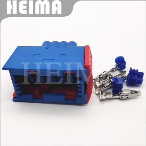 10-30sets blue Tyco/Amp Junior Power Timer 4 pin female car electrical plug waterproof auto wire male female connectors 144998-5