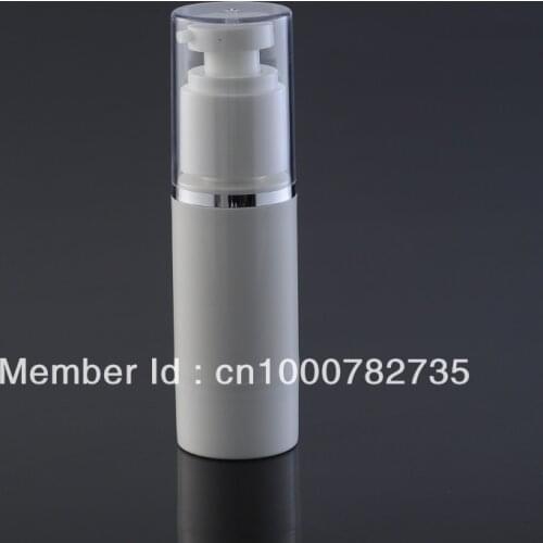 30ML white airless vacuum pump lotion bottle silver line lotion emulsion serum foundation hyaluronic toner Cosmetic Package