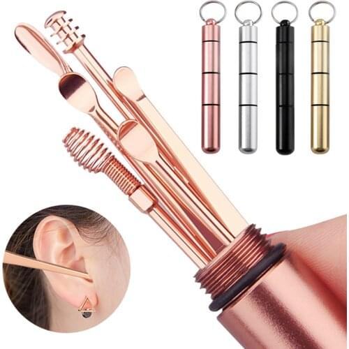 6Pcs Stainless Steel Earpick Ear Cleaner Spoon Ear Care Cleaning Tool Ear Wax Removal Kit Ear Wax Remover Ear Wax Removal Tool