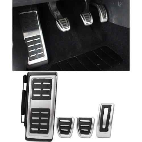 Auto Stainless Steel Car Fuel Brake Pedal Rest Foot Pedals Cover for Volkswagen VW Skoda Kodiaq 2016 2017 2018 2019 2020