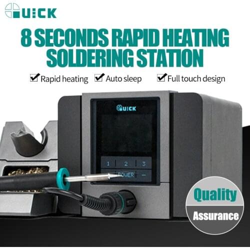 Quick TS1200A Lead Free Soldering Iron Station LED Display with One Soldering Tip for Phone Motherboard Repair BGA