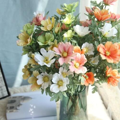 3pcs Artificial Flowers Simulation Chrysanthemum Fake Silk Branch Bouquet Home Wedding Party Decor Art Floral
