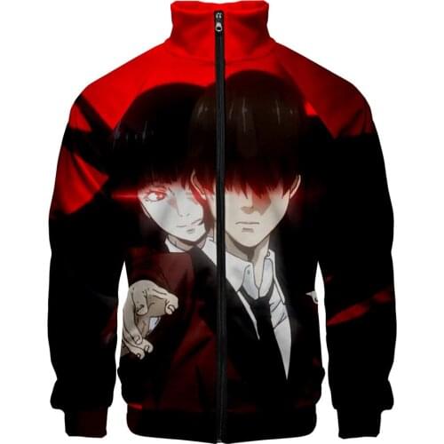 Japan Anime Kakegurui Cosplay Costume Jabami Yumeko 3D Print Stand Collar Zipper Jacket Casual Slim Hoody Sportswear Streetwear