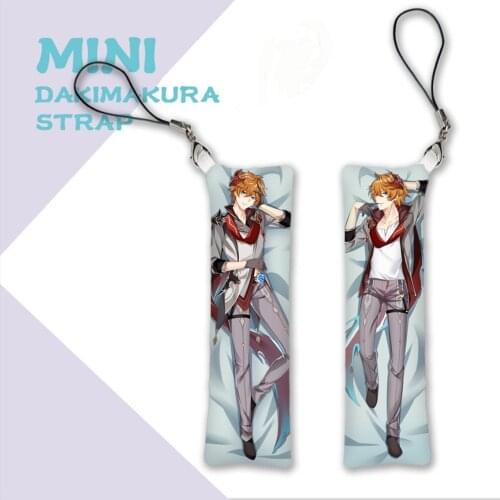Cool Game Genshin Impact Keychain Mini Dakimakura Hanging Phone Strap Figure Tartaglia Pendants DIY Custom Key Chain Charm Gift