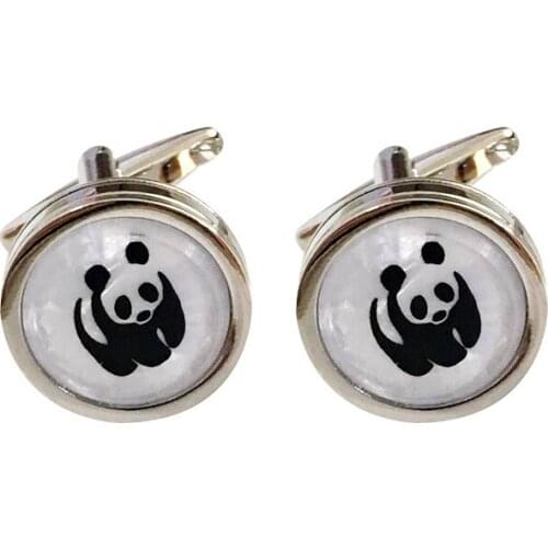 Little Panda Cufflinks Chinese Style Mens Cartoon Childrens Suit Shirt Accessories Gifts High-quality Copper French Cuff Links