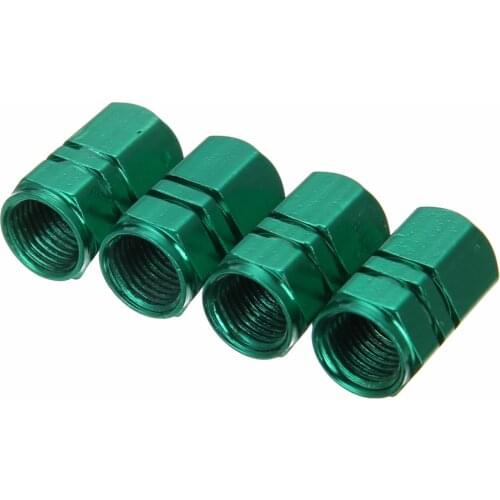 Mayitr 4pcs Universal Aluminum Car Wheel Tire Tyre Valve Air Stem Cap Cover Green Lightweight for Preventing Leakage