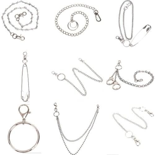 Punk Unisex Metal Wallet Belt Chain Rock Trousers Hipster Pant Jean Keychain Pin Ring Clip Keyring Mens Hip Hop Jewelry