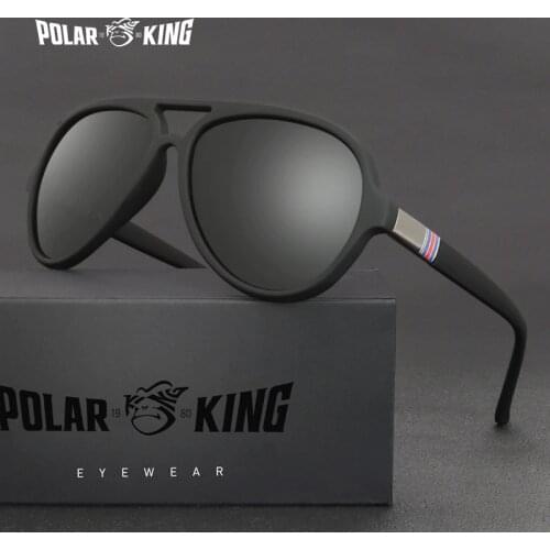 Polarking Sunglasses Men Classic Business Trend Brand Sun Glasses Design Twin Bridge Eyewear Big Lens Plastic Lightness PL302