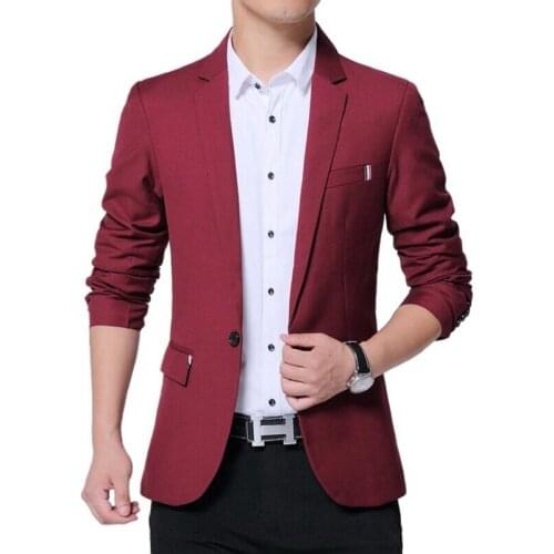 2021 New Male Classic Blazer Men Single Button Slim Fit Business Jacket Single Button Blazers S-5XL