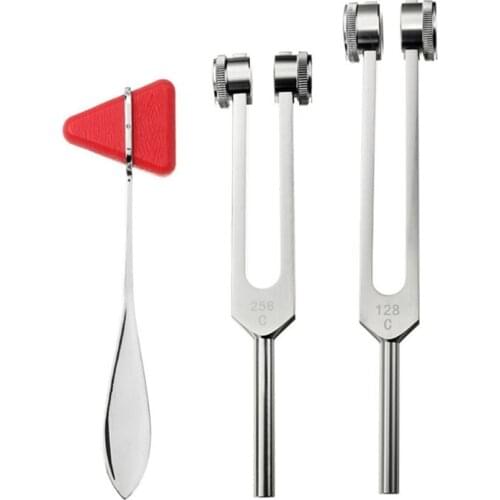 128Hz 256Hz Neurological Tuning Fork Set With Triangle Percussion Hammer F1FC