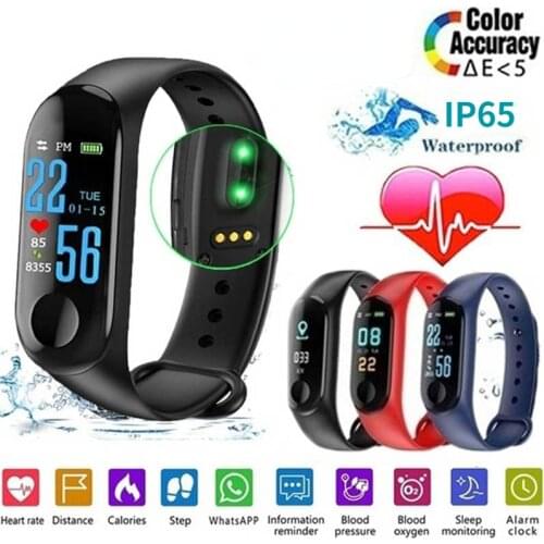 Wristwatch Fitness M3 Color Screen Smart Sport Bracelet Activity Running Tracker Heart Rate For Children Men Women Watch Hours