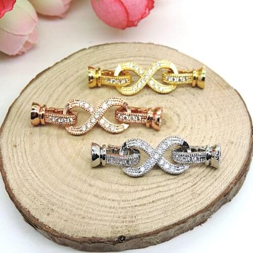 Charm Bracelet Button Copper Micro Inlaid Zircon Bracelet Accessories Cz Accessories Cubic Zirconia Cz Bracelet DIY Accessories
