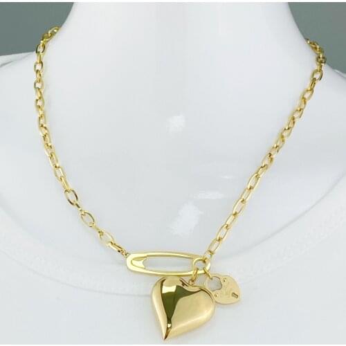 Necklace Jewelry Stainless Steel New Goddess Luxury Golden Color Luxe Fashion For Women Hot Sell Love