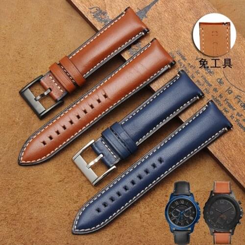 New Genuine leather strap 20mm 22mm 24mm watchband for fossil FTW1114/FS5151 watch leather bracelet with Quick Release