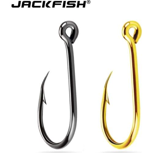 JACKFISH fishing hook mixed size 100pcs/lot Barbed hooks #1-#10 high carbon steel Fishing Hook For carp Fishing Accessories